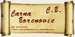 Čarna Borenović vizit kartica